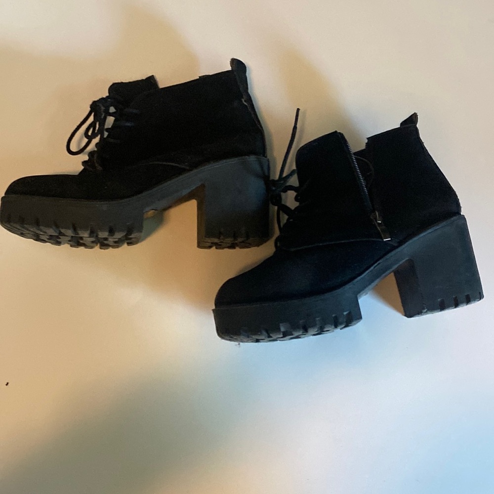 black combat boot heels